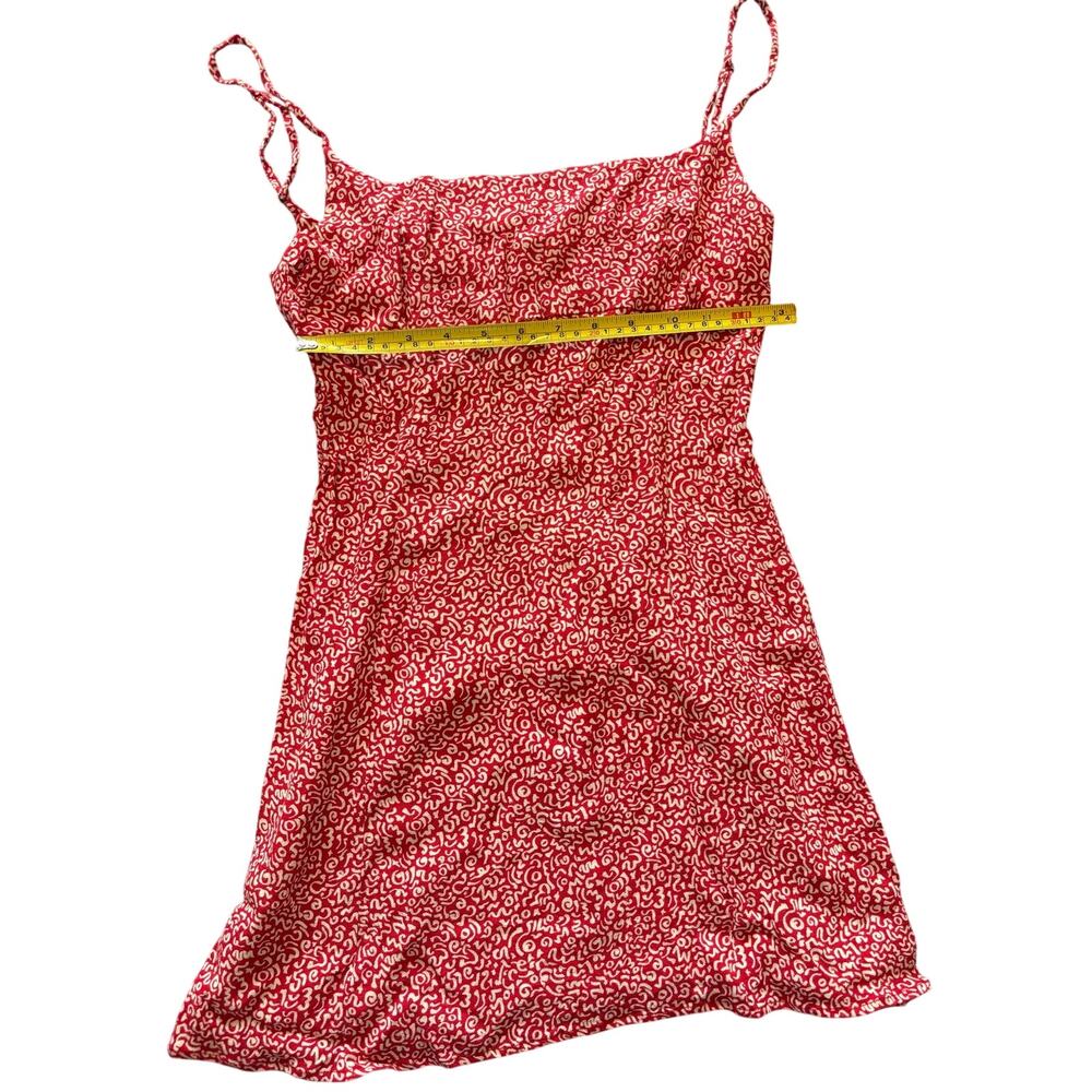 Reformation Red Abstract Print Mini Dress Size 6 - Picture 6 of 7